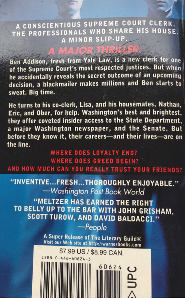 The Tenth Justice - Brad Meltzer (Warner Books - Paperback) book collectible [Barcode 9780446606240] - Main Image 2