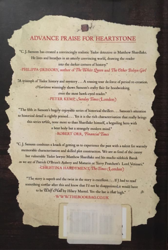 Heartstone (Matthew Shardlake, #5) - C.J. Sansom (Macmillan - Paperback) book collectible [Barcode 9780230711259] - Main Image 2