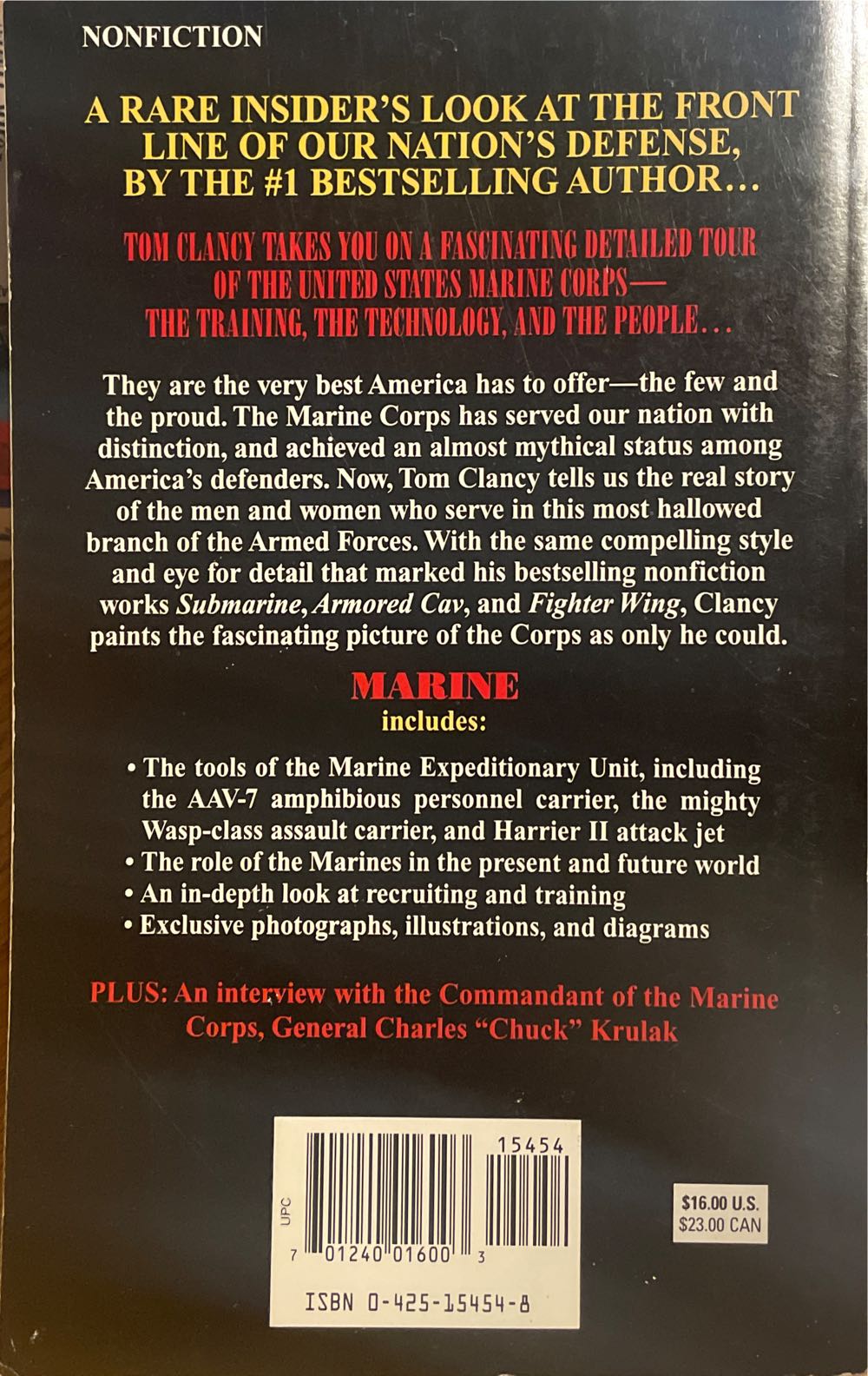 Marine: A Guided Tour Of A Marine Expeditionary Unit - Clancy, Tom (Berkley Books - Kindle) book collectible [Barcode 9780425154540] - Main Image 3