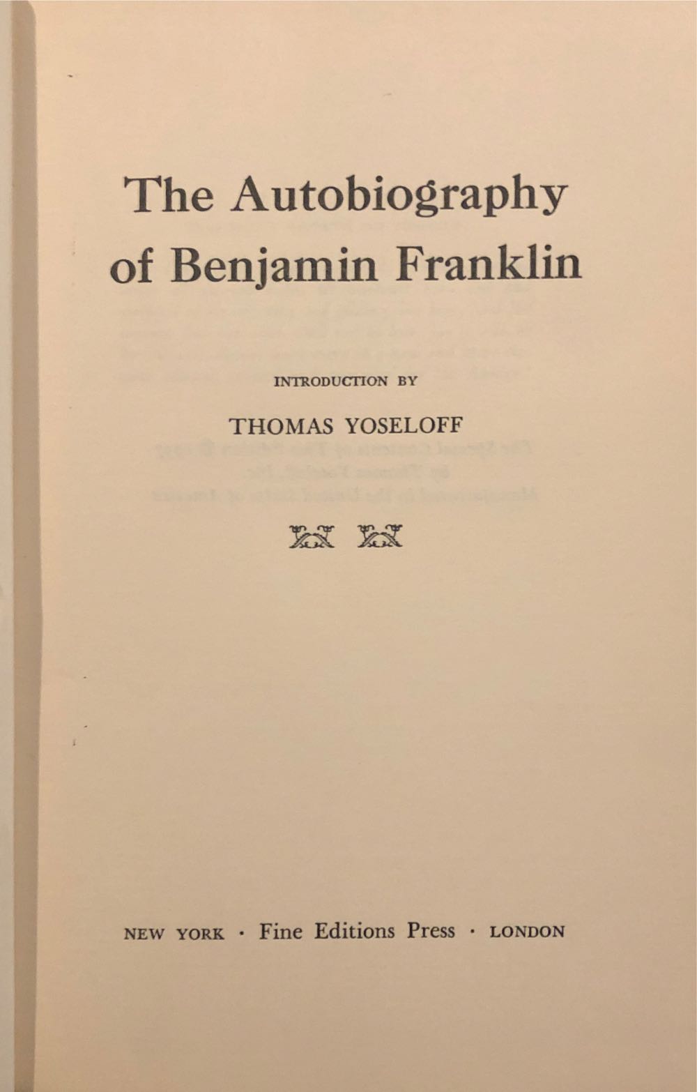 The Autobiography Of Benjamin Franklin - Benjamin Franklin (The Modern Library - Hardcover) book collectible - Main Image 3