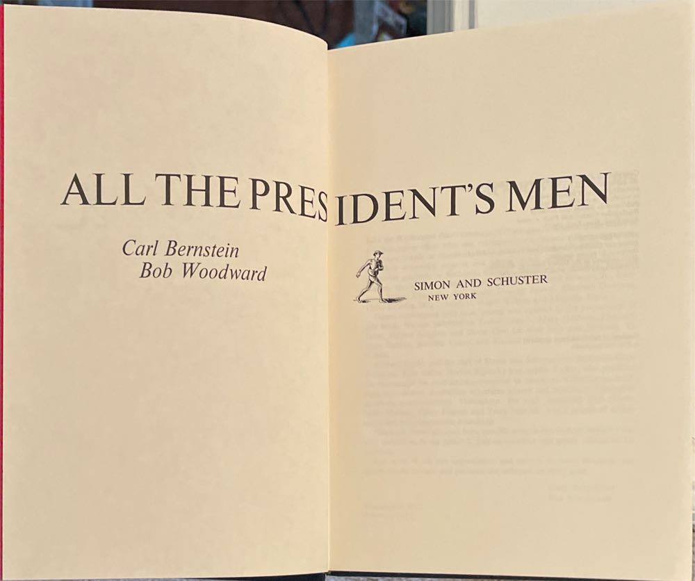 Woodward and Bernstein: All The President’s Men - Carl Bernstein and Bob Woodward (Simon and Schuster - Hardcover) book collectible - Main Image 3