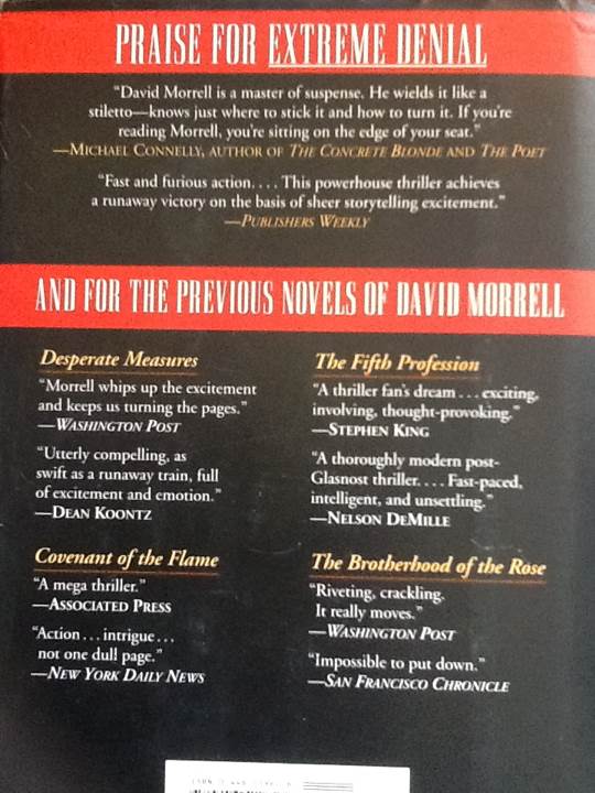 Extreme Denial - David Morrell (Warner Books - Hardcover) book collectible [Barcode 9780446519625] - Main Image 2