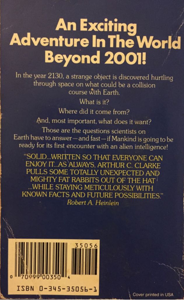 Rendezvous With Rama - Arthur C. Clarke (Del Rey - Paperback) book collectible [Barcode 9780345350565] - Main Image 2