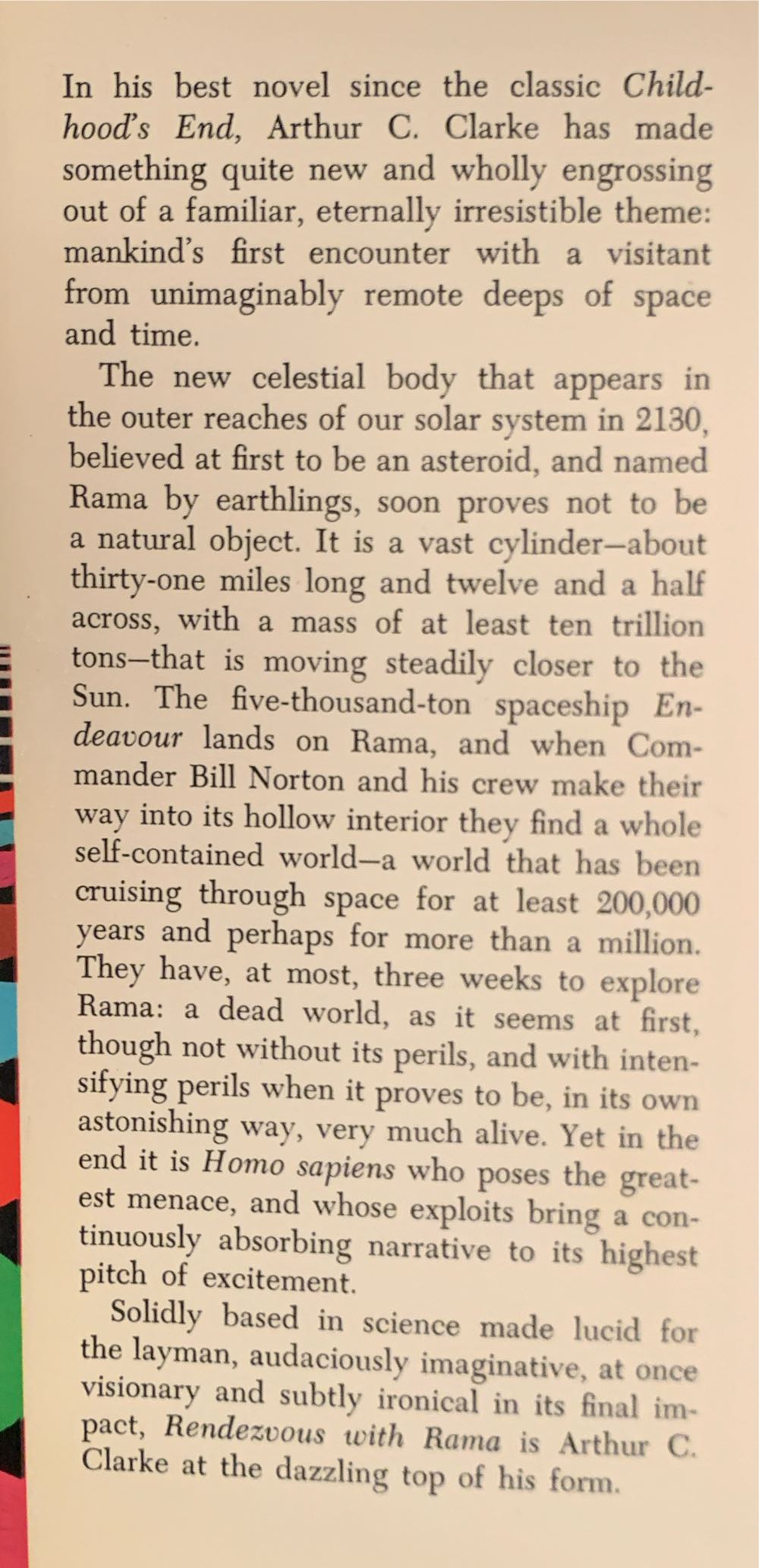 Rendezvous With Rama - Arthur C. Clarke (Harcourts Brace Jovanovich, Inc - Hardcover) book collectible - Main Image 2