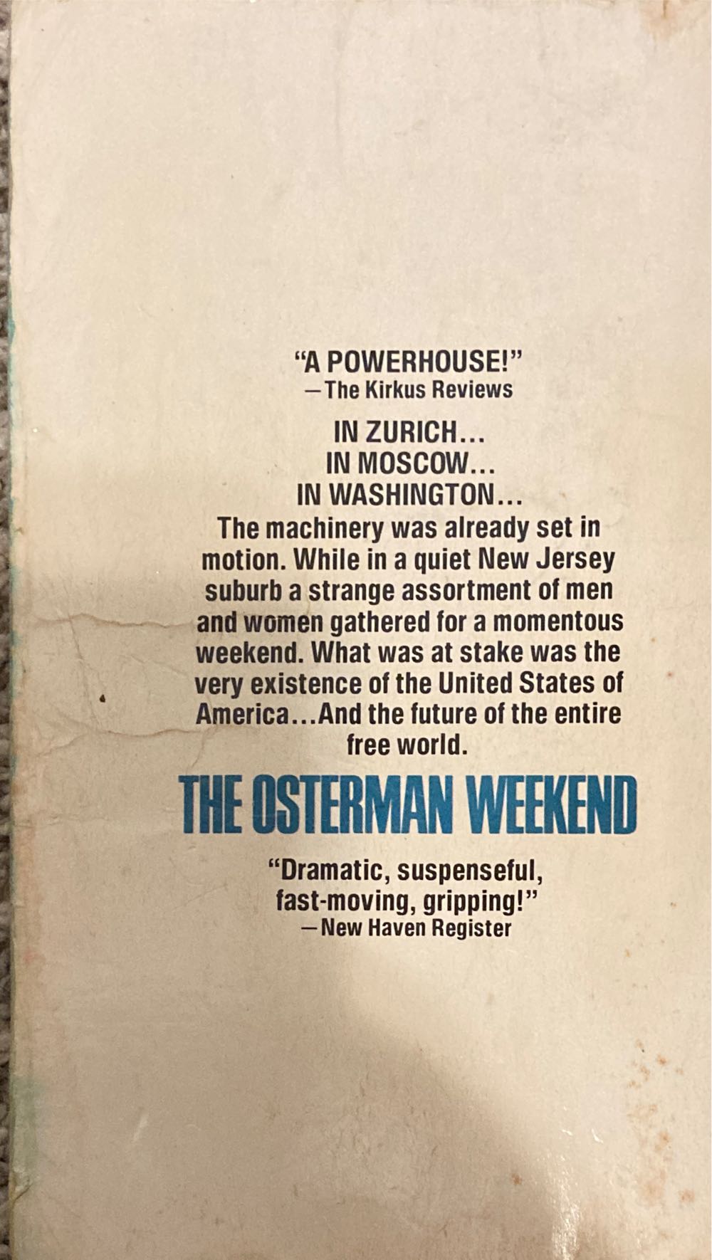 The Osterman Weekend - Robert Ludlum (Bantam Books - Paperback) book collectible [Barcode 9780553240405] - Main Image 2
