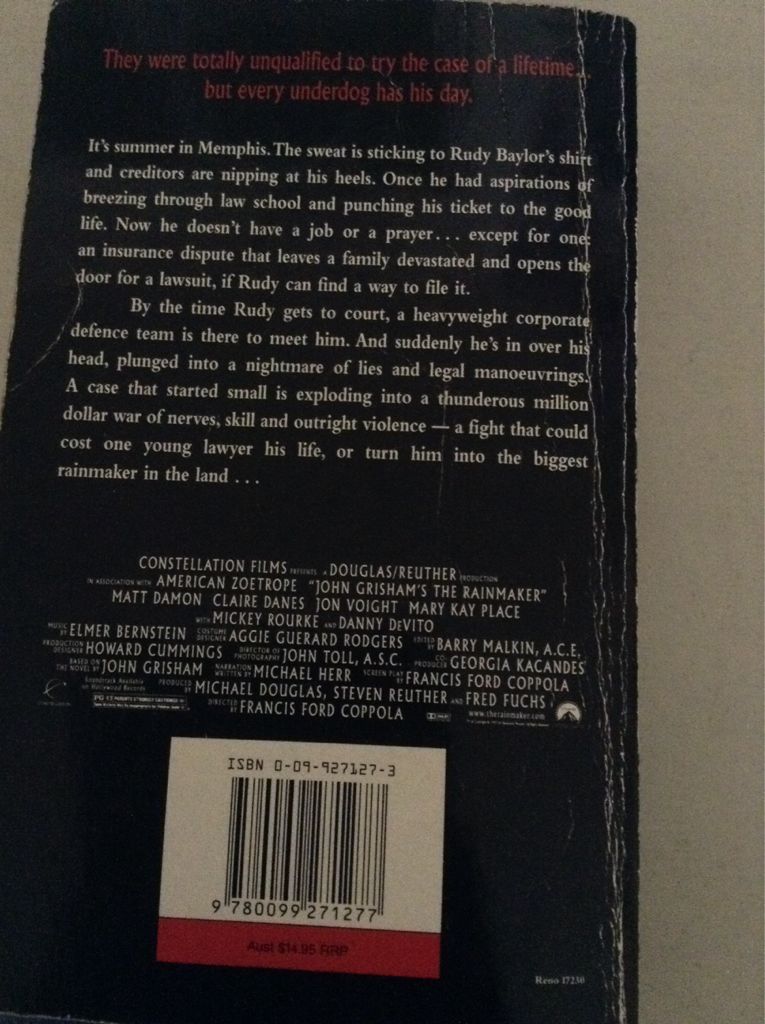 The Rainmaker - John Grisham (Delta - Paperback) book collectible [Barcode 9780099271277] - Main Image 2