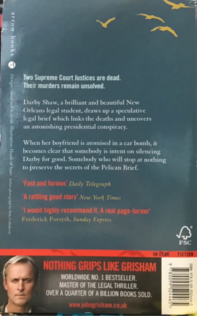 Pelican Brief, The - John Grisham (Arrow - Paperback) book collectible [Barcode 9780099524465] - Main Image 2