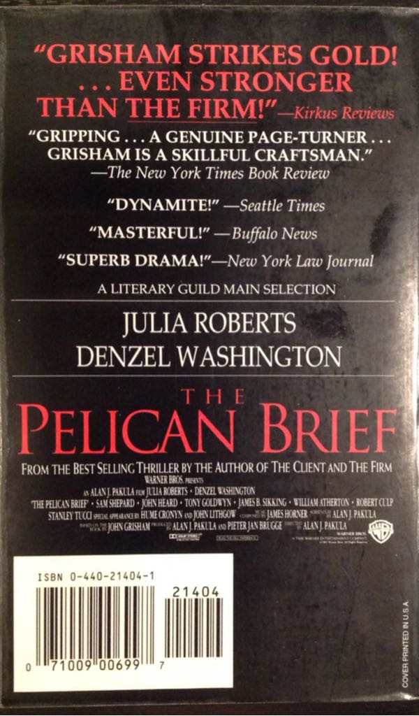 The Pelican Brief - John Grisham (Island - Paperback) book collectible - Main Image 2