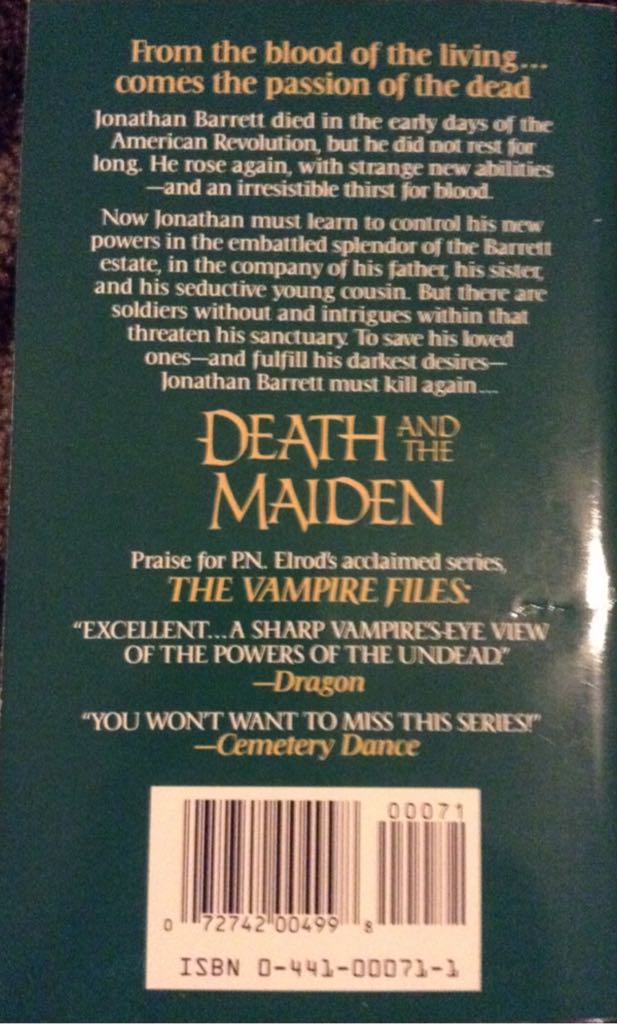 Death And The Maiden - P. N. Elrod (ACE Fantasy) book collectible [Barcode 9780441000715] - Main Image 2