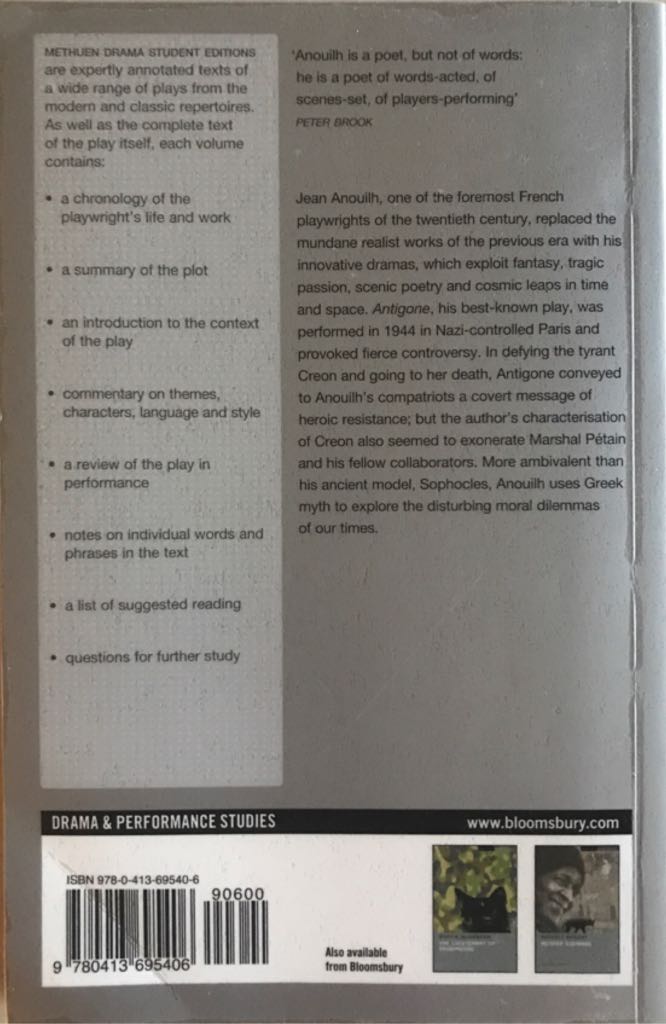 Antigone - Jean Anouilh (Bloomsbury Publishing Plc - Paperback) book collectible [Barcode 9780413695406] - Main Image 2