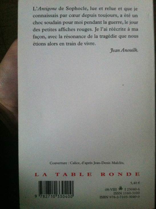 Antigone - (La table ronde) book collectible [Barcode 9782710330400] - Main Image 2