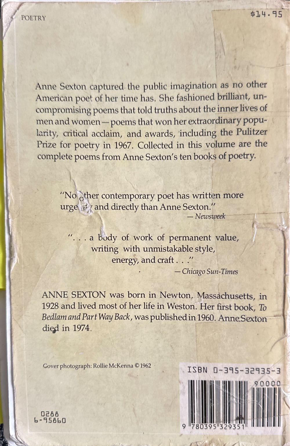 The Complete Poems - Anne Sexton (Houghton Mifflin (P) (1982), Edition: 7th, 622 pages - Paperback) book collectible [Barcode 9780395329351] - Main Image 2