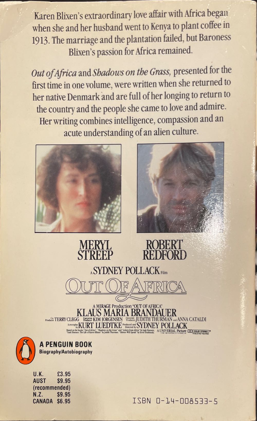 Out Of Africa - Isak Dinesen (Pengiun Modern Classics - Paperback) book collectible [Barcode 9780140009132] - Main Image 2