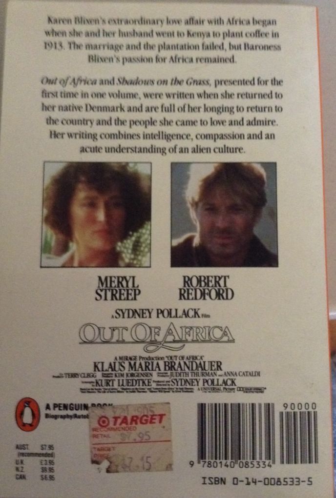 Out Of Africa And Shadows On The Grass - Isak Dinesen (Penguin Books - Paperback) book collectible [Barcode 9780140085334] - Main Image 2
