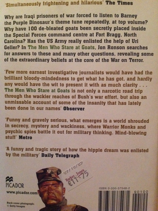 The Men Who Stare At Goats - Jon Ronson (Picador - Paperback) book collectible [Barcode 9780330375481] - Main Image 2