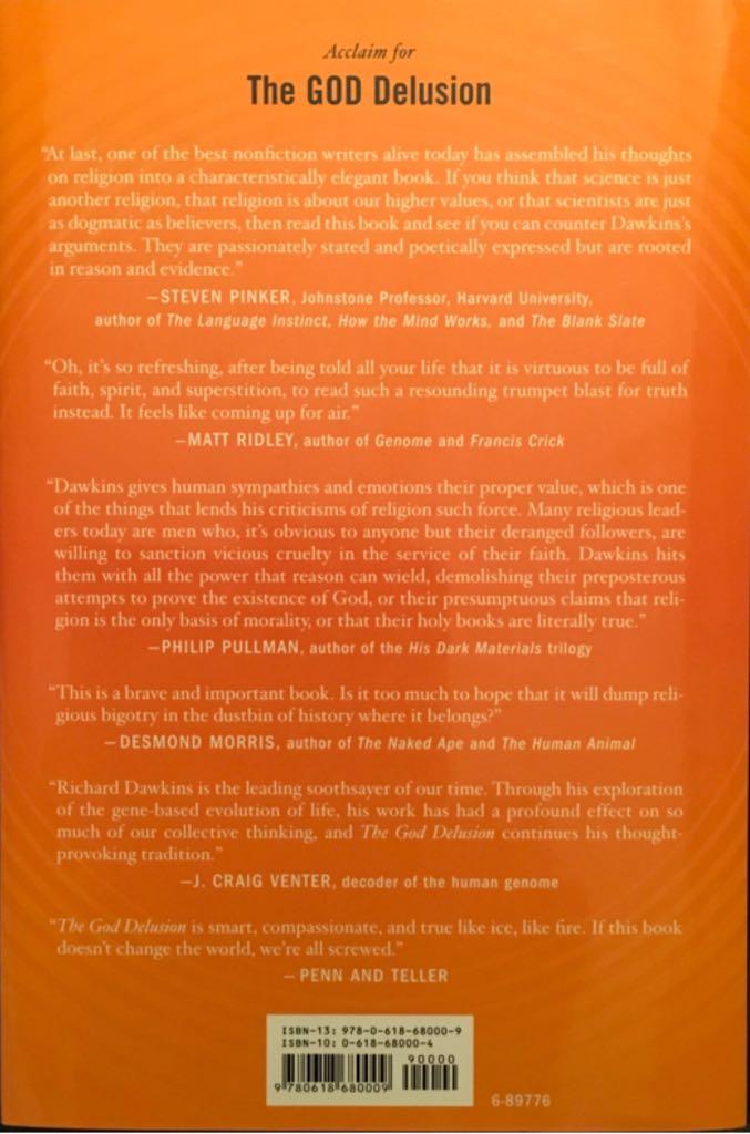 The God Delusion - Richard Dawkins (Boston : Houghton Mifflin Company - Hardcover) book collectible [Barcode 9780618680009] - Main Image 2