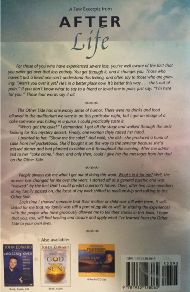 After Life - John Edward (New Age Category - Hardcover) book collectible [Barcode 9781932128062] - Main Image 2