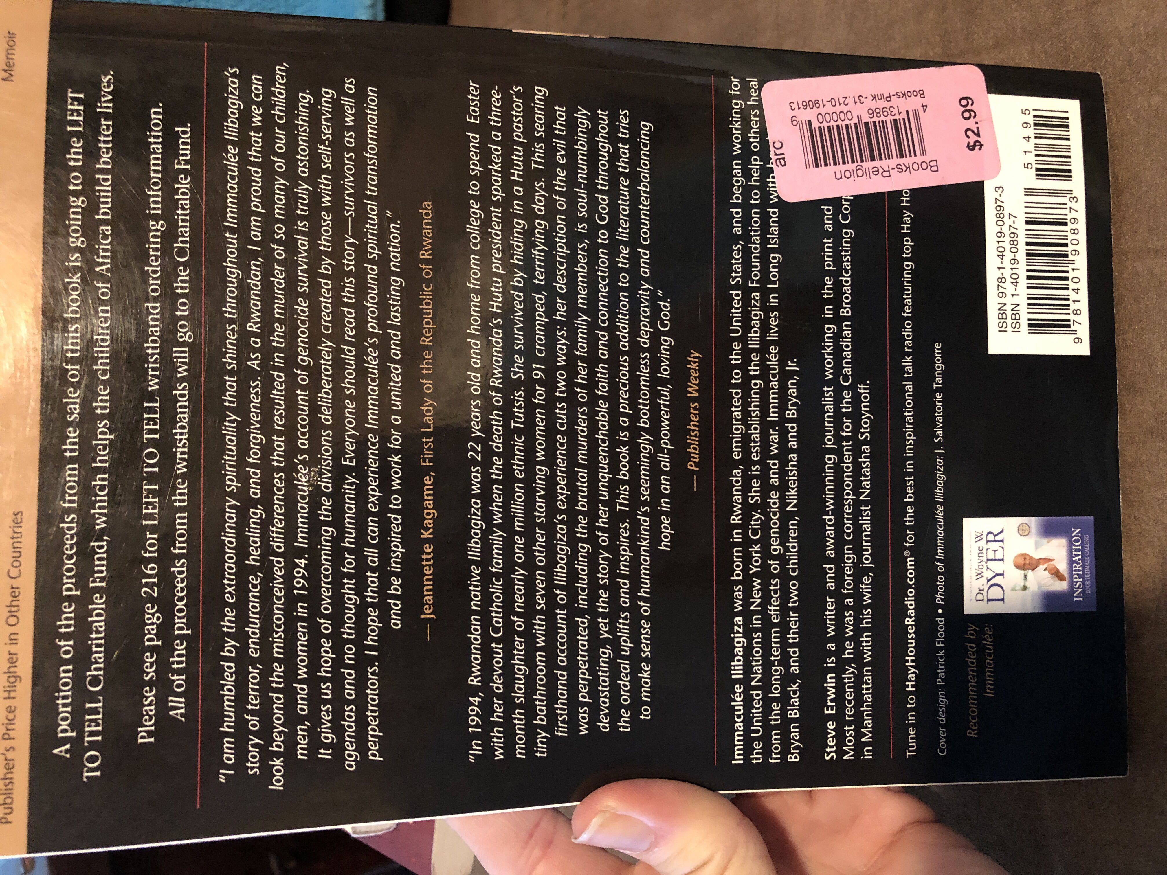 Left To Tell - Immaculee Ilibagiza (Hay House, Inc. - Paperback) book collectible [Barcode 9781401908973] - Main Image 2