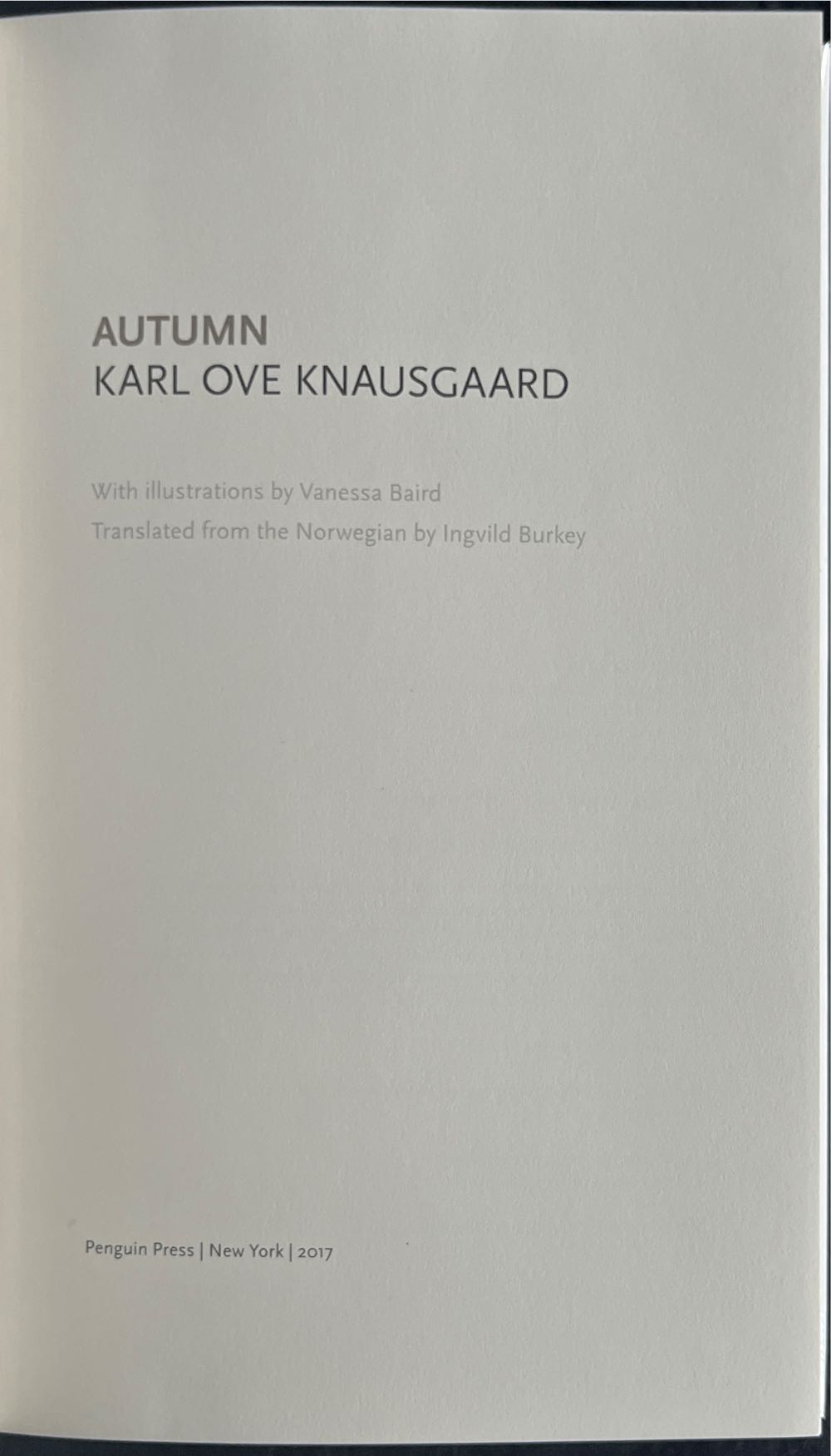 Autumn: Letters to an Unborn Daughter - Karl Ove Knausgaard (Penguin Press - Hardcover) book collectible [Barcode 9780399563300] - Main Image 4