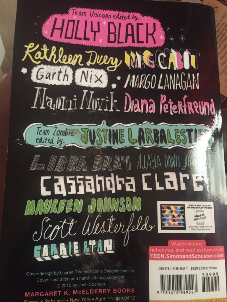 Zombies vs. Unicorns - Holly Black (McElderry - Paperback) book collectible [Barcode 9781416989547] - Main Image 2