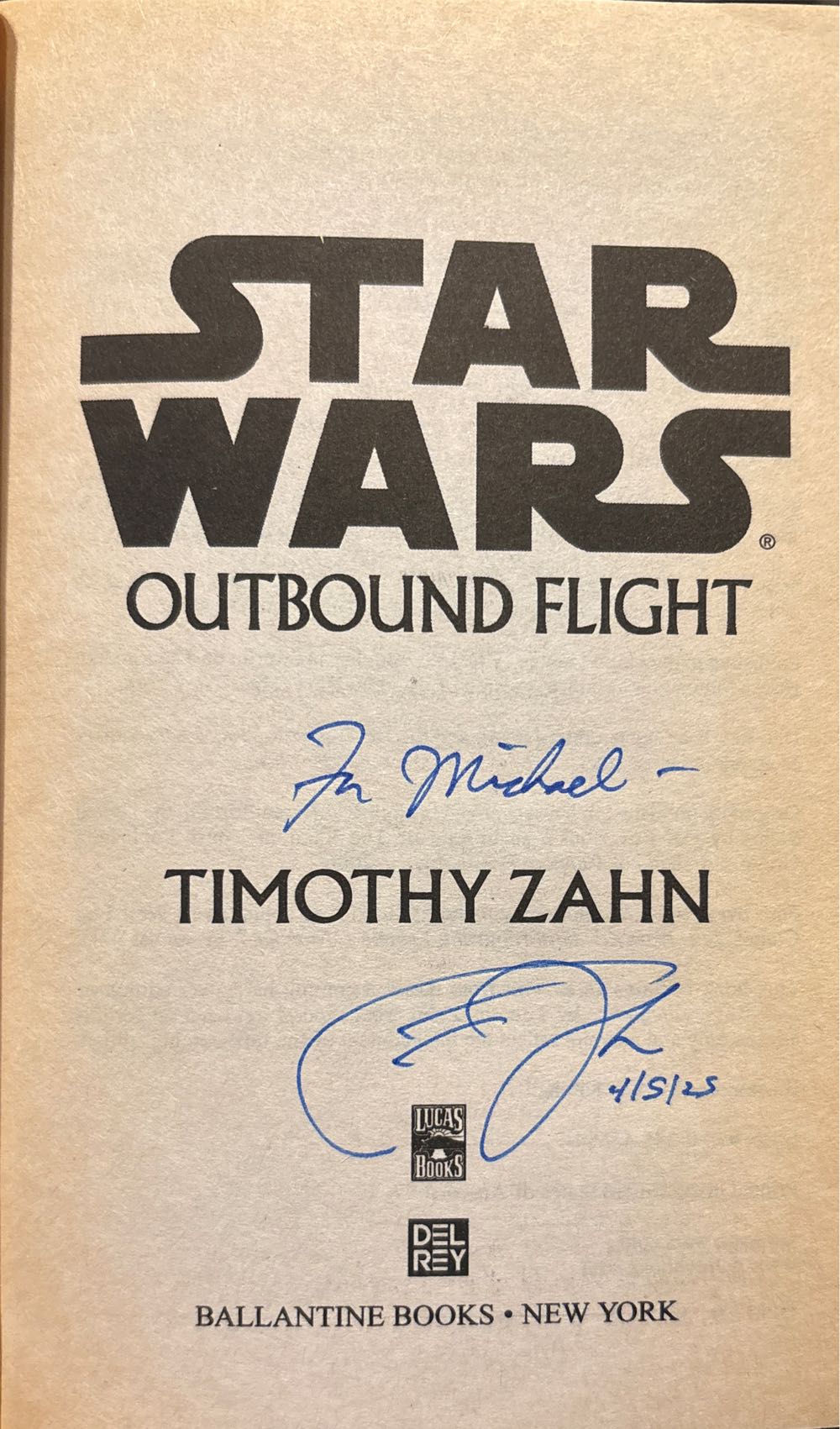 Outbound Flight - Timothy Zahn (Random House Inc - Paperback) book collectible [Barcode 9780345456847] - Main Image 3