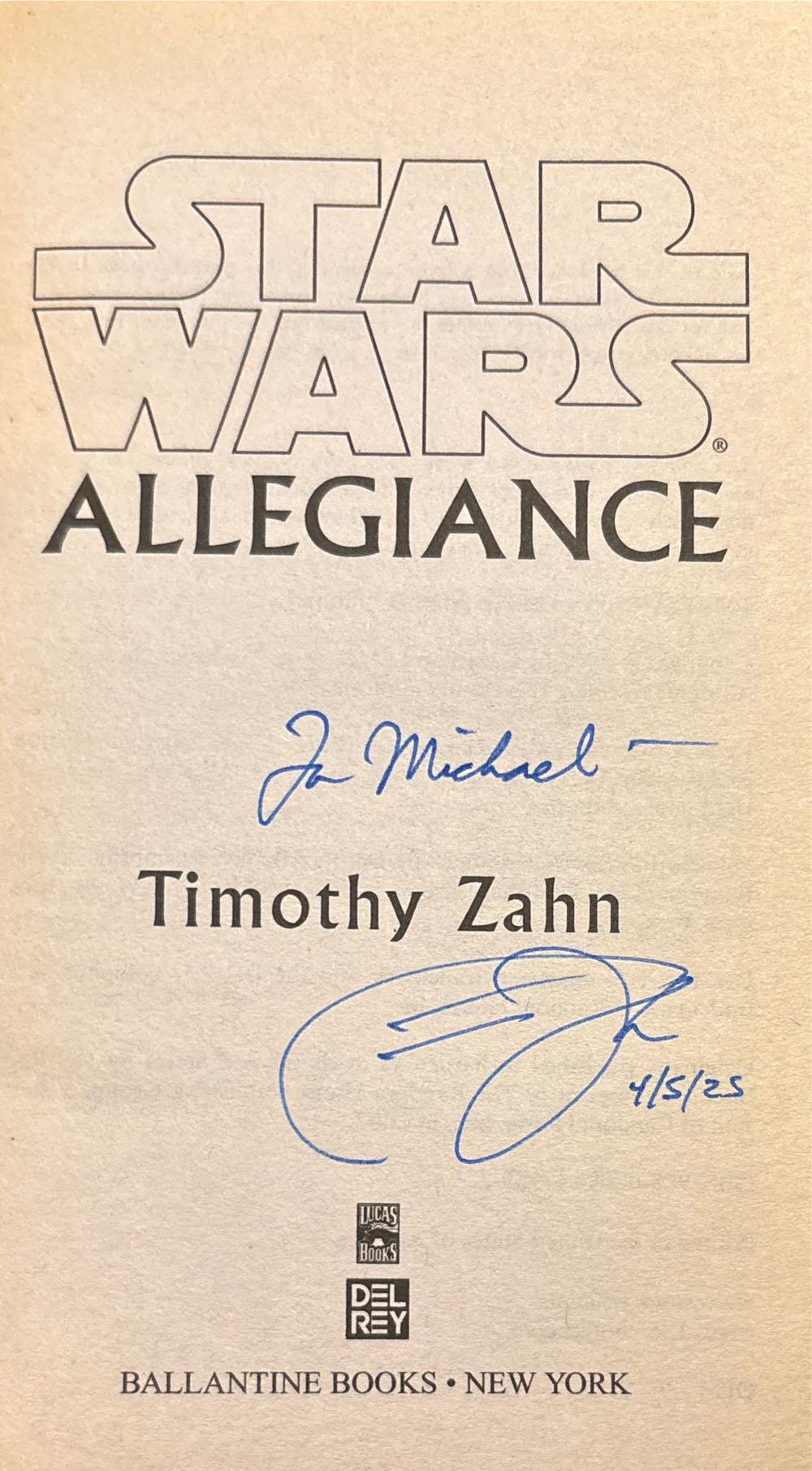 Star Wars: Allegiance - Timothy Zahn (Del Rey - Paperback) book collectible [Barcode 9780345477392] - Main Image 3