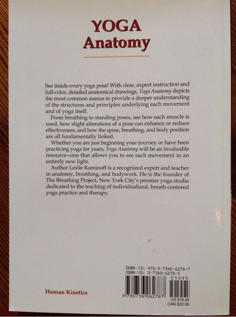 Yoga anatomy - Leslie Kaminoff (- Paperback) book collectible [Barcode 9780736062787] - Main Image 2