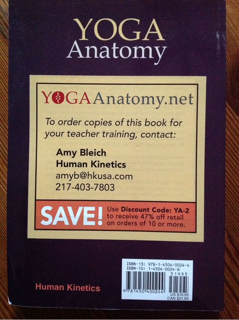 Yoga anatomy - Amy Matthews (Human Kinetics - Paperback) book collectible [Barcode 9781450400244] - Main Image 2