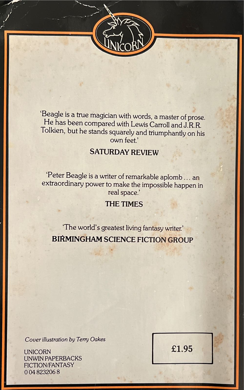 The Last Unicorn - Peter S. Beagle (Unwin Paperbacks) book collectible [Barcode 9780048232069] - Main Image 2