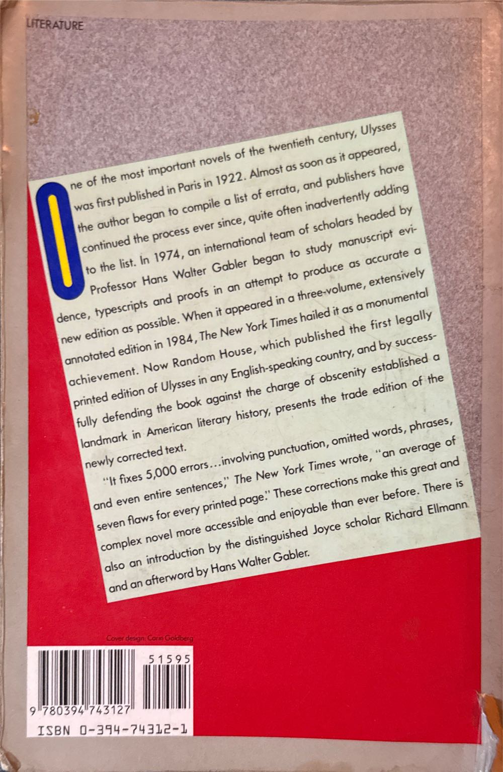 Ulysses - James Joyce (Vintage - Paperback) book collectible [Barcode 9780394743127] - Main Image 2