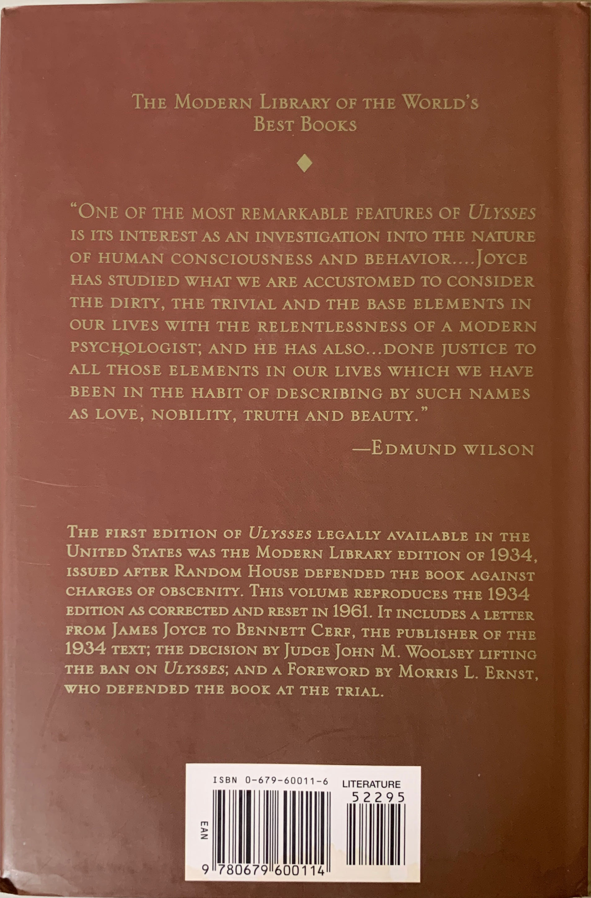 Ulysses - James Joyce (Modern Library - Hardcover) book collectible [Barcode 9780679600114] - Main Image 2