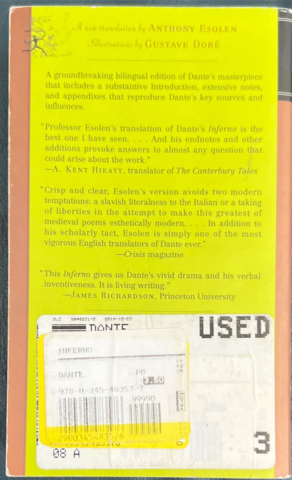 Inferno - Dante Alighieri (Random House Digital, Inc. - Paperback) book collectible [Barcode 9780345483577] - Main Image 2