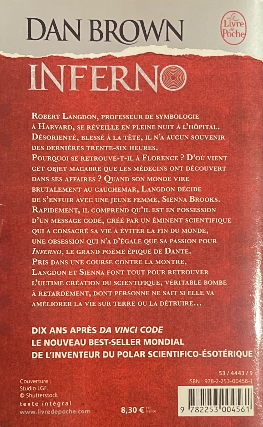 Inferno - Dan Brown (JC Lattès) book collectible [Barcode 9782253004561] - Main Image 2