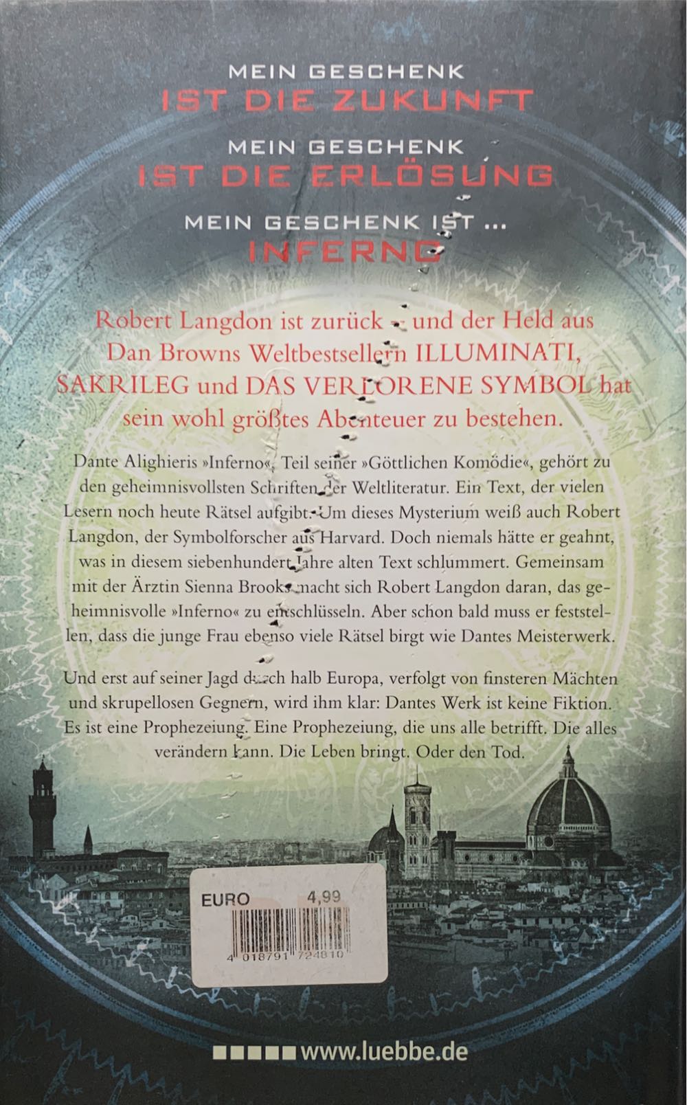 Inferno - Dan Brown (Lübbe - Hardcover) book collectible [Barcode 9783785724804] - Main Image 2