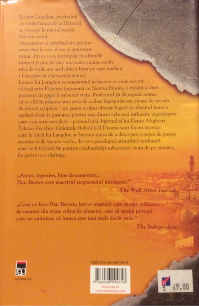 Inferno - Dan Brown (Rao) book collectible [Barcode 9786066094818] - Main Image 2