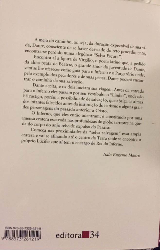 A divina comédia - inferno - Dante Alighieri (Editora 34 - Thermal Bind) book collectible [Barcode 9788573261219] - Main Image 2