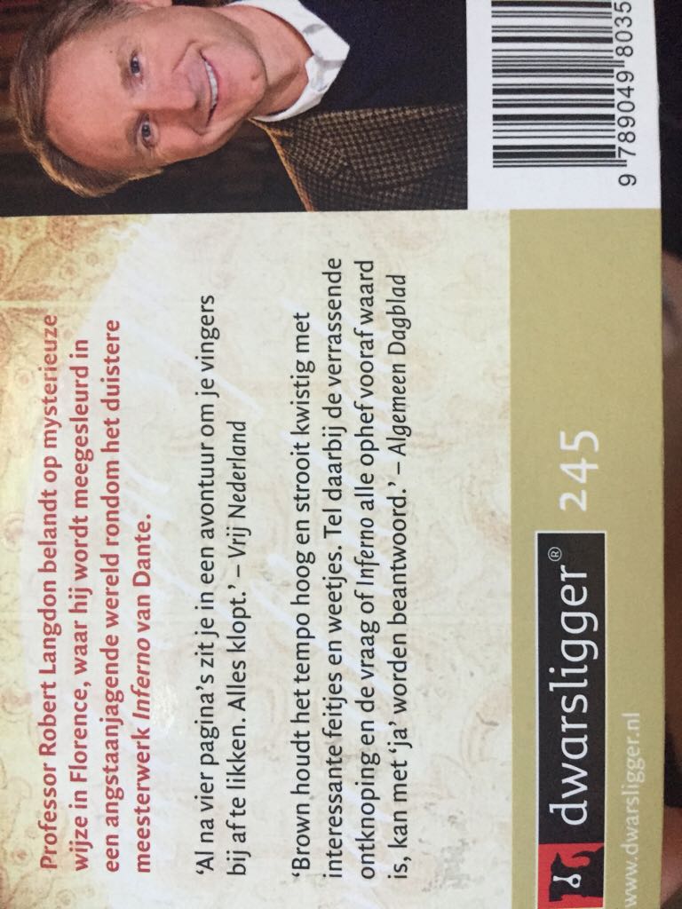 Inferno  (Dwarsligger) book collectible [Barcode 9789049803575] - Main Image 2