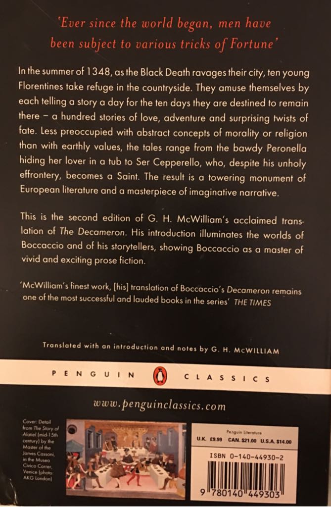 Decameron, The - Boccaccio (Easton Press - Paperback) book collectible [Barcode 9780140449303] - Main Image 2