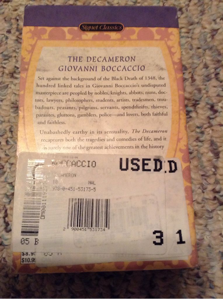 Decameron, The - Giovanni Boccacio (Signet Classic - Paperback) book collectible [Barcode 9780451531735] - Main Image 2