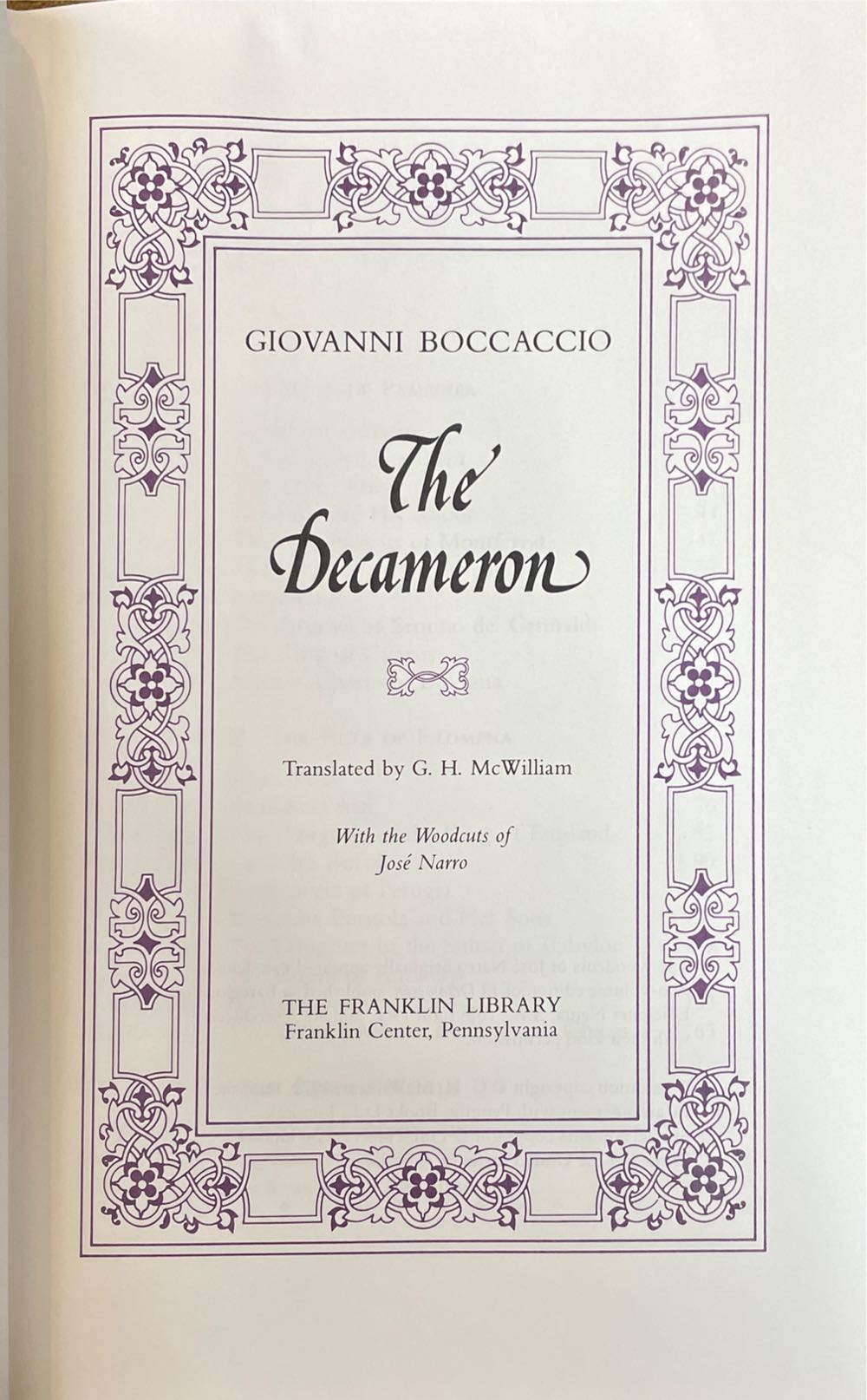 The Decameron - Giovanni Boccaccio (The Franklin Library - Calf-Binding) book collectible - Main Image 2