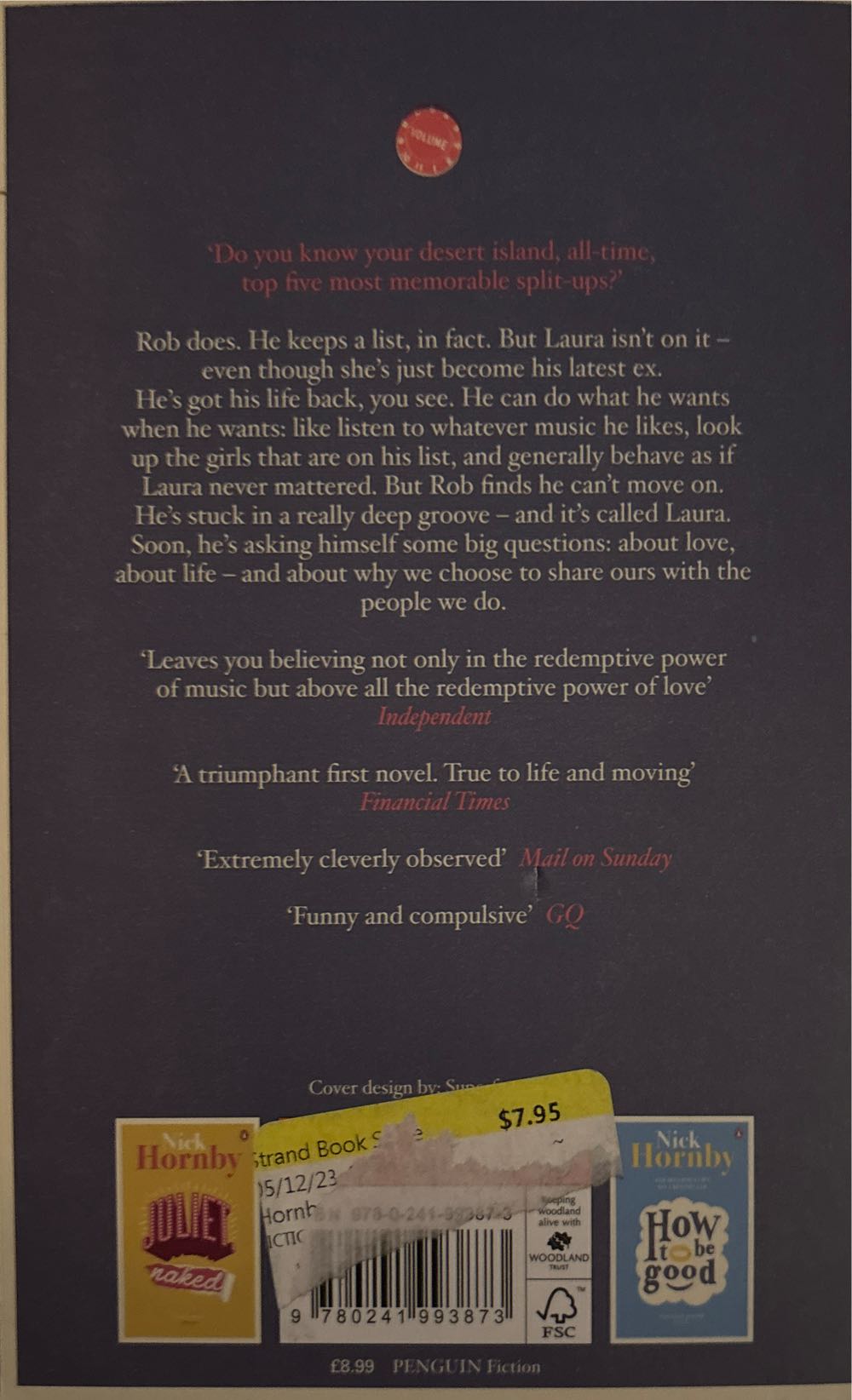 High Fidelity - Nick Hornby book collectible [Barcode 9780241969816] - Main Image 2