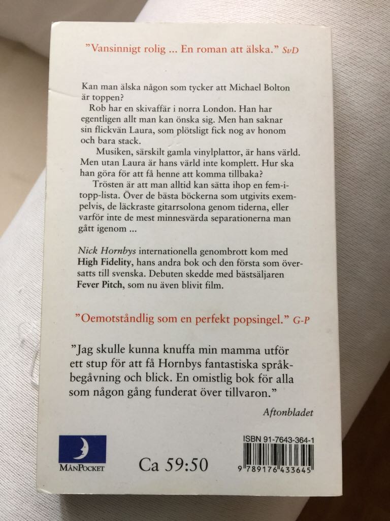 High Fidelity  (Månpocket - Paperback) book collectible [Barcode 9789176433645] - Main Image 2