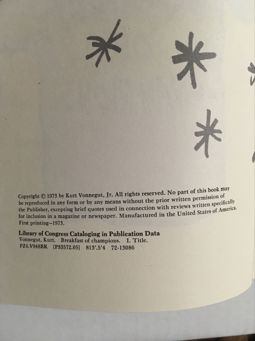 Breakfast Of Champions - Kurt Vonnegut Jr. (delecorte press - Hardcover) book collectible [Barcode 0385334206] - Main Image 3