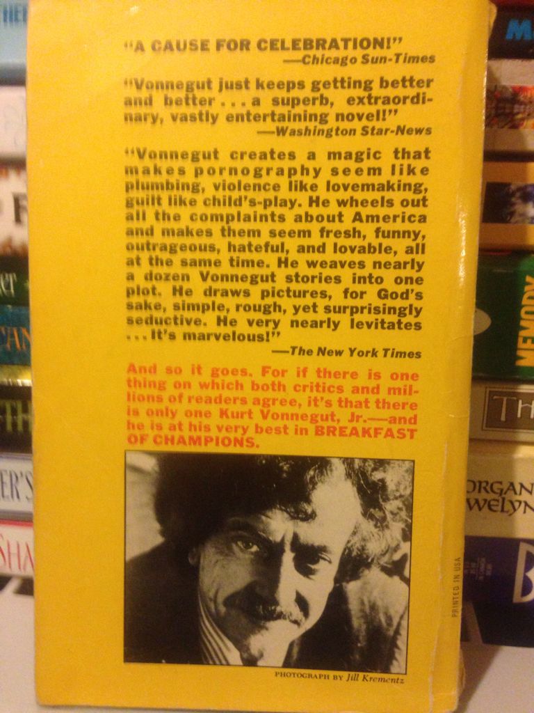 Breakfast Of Champions - Kurt Vonnegut (A Dell Publishing - Paperback) book collectible - Main Image 2