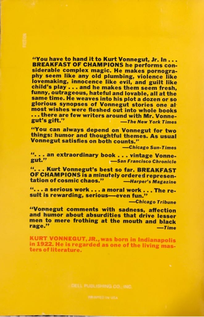 Breakfast Of Champions - Kurt Vonnegut Jr. (- Paperback) book collectible - Main Image 2