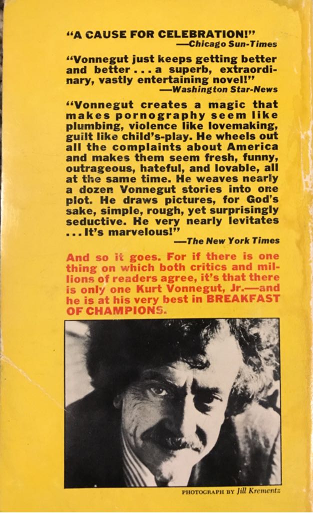 Breakfast Of Champions - Kurt Vonnegut, Jr. (Dell - Trade Paperback) book collectible - Main Image 2