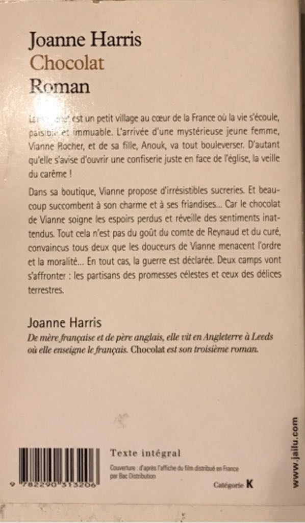 Chocolat - Joanne Harris book collectible [Barcode 9782290313206] - Main Image 2