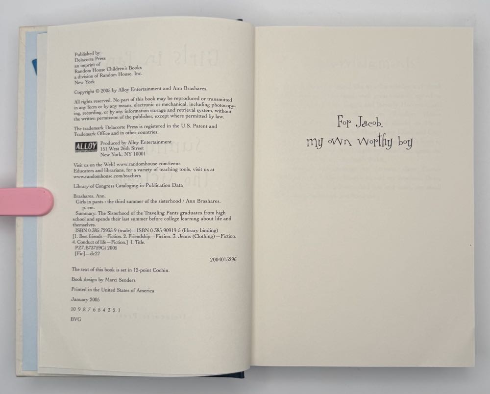 Girls in Pants - Ann Brashares (Delacorte Press  - Hardcover) book collectible - Main Image 4