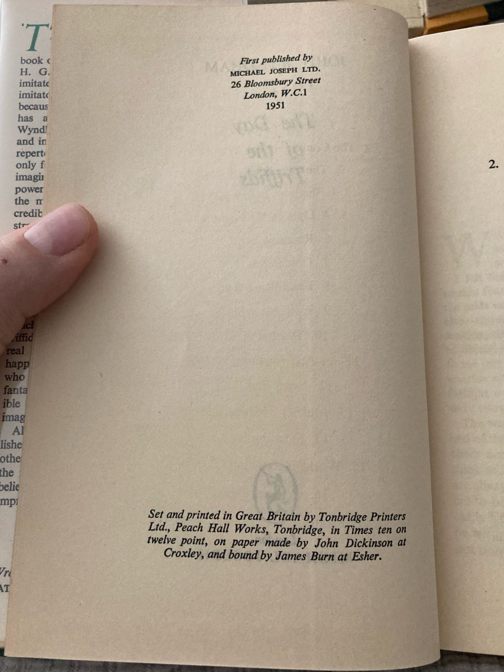 Day Of The Triffids, The - Wyndham, John (Michael Joseph - Hardcover) book collectible - Main Image 4