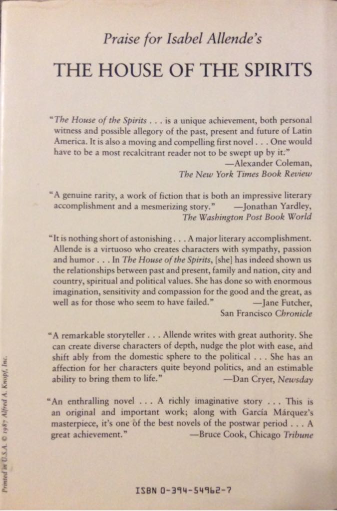 Of Love And Shadows  (Alfred a Knopf Incorporated) book collectible [Barcode 9780394549620] - Main Image 2